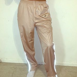 Vintage 1980s Gold Nike PR Windbreaker Pants Sz M - Y2K